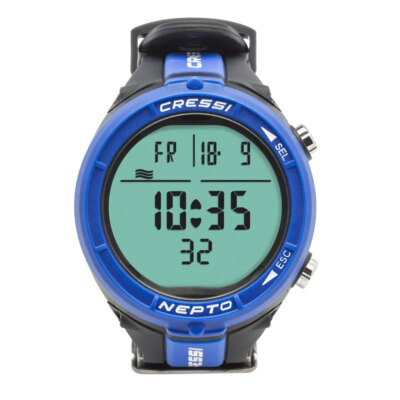 Cressi Sub Nepto Uhr, Blau Farbe, Unterwassercomputer zum Freitauchen