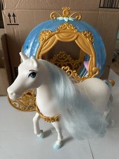 Disney Princess cinderella rolling carriage with white horse 2023 Mattel