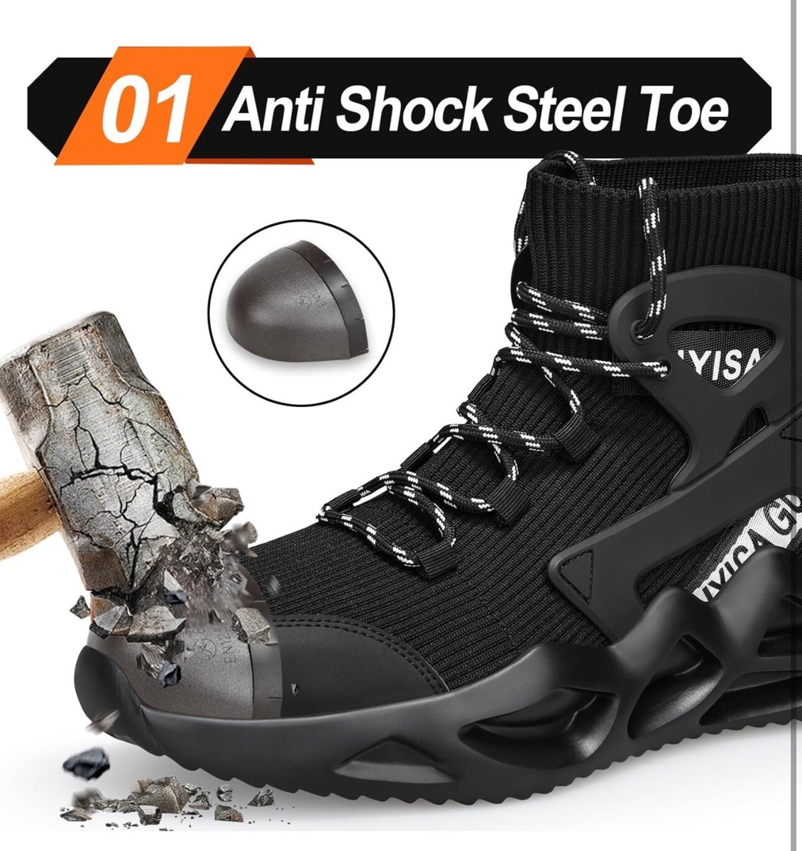 靴 LINEMAN III #1276 US9 27cm LAoutun Steel Toe Shoes for Men Women Work Safety Sneakers