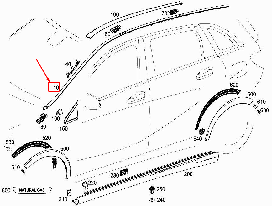A2466903282 Roof Moulding genuine Mercedes-Benz part for sale  
