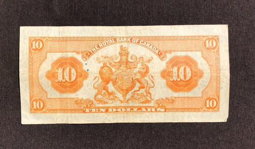 BANKNOTE ROYAL BANK OF CANADA 1935 $10 TEN DOLLARS 1582965 - Foto 5 di 8