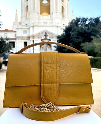 Ivan Troy Sofia Yellow Women's Italian Leather Outdoor Crossbody Shoulder Bag