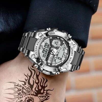 Chronograph Sportuhr Herren LIGE Elegant Multifunktion SCHWARZ 2023