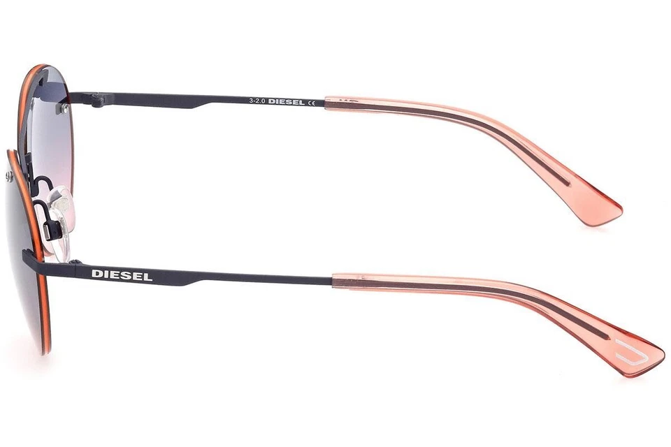 Diesel DL0351 91W Azul Redondo Metal Aviador Gafas de Sol Marco 55-16-145 DL0351 Foto 2 de 3