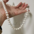 30“ 25” 20“ 18"AAAA Japanese Akoya 9-8 mm white pearl Necklace 14K Yellow Gold