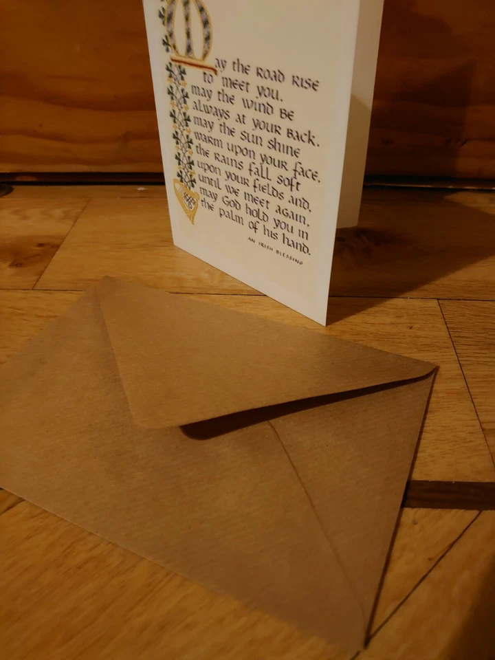 Irish Blessing 10 cards folded blank A6 + eco kraft env Shamrock St Patrick - Image 3 of 4