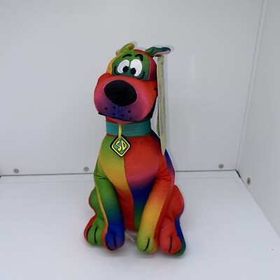 Rainbow Scooby Doo Tie Dye Plush Colorful Seated Stuffed Animal