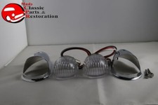 Guide Style Headlight Chrome Led Turn Signal Marker Light Housings Clear 1157 Uk