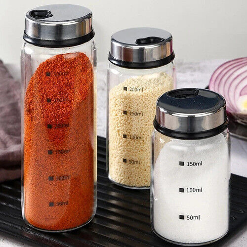 Sealed Seasoning Bottle Set, Multiple Hole , Glass Seasoning Jar, Salt Shaker, - Picture 1 of 29