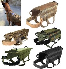 TACTICAL DOG VEST HARNESS K9 MOLLE HUNTING TRAINING MILITARY PATCH PANEL XS - XL
