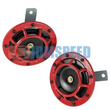 Super Loud Blast Tone Grill Mount 12v Electric Compact Car Horn 335hz/400hz Red