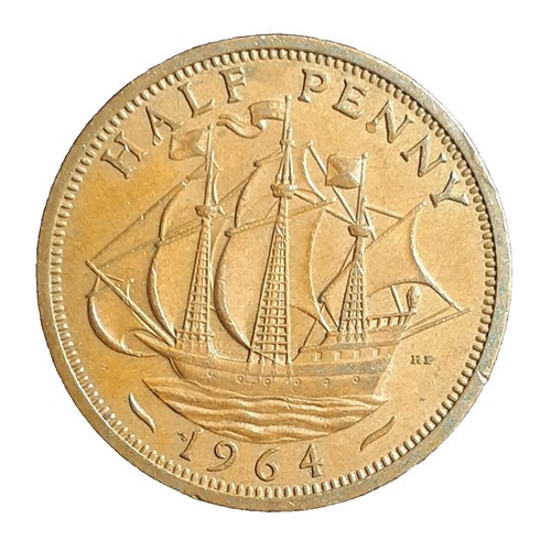 1950 Australia Half Penny – King George VI – KM# 42 – Circulated