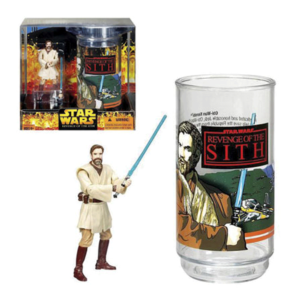 STAR WARS REVENGE OF THE SITH FIGURE OBI-WAN KENOBI & GLASS set STAR WARS REVENGE OF THE SITH FIGURE OBI-WAN KENOBI & GLASS set