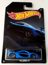 2018 Hot Wheels Blue McLaren P1 #4/6 HW Exotics Black Card Walmart Exclusive