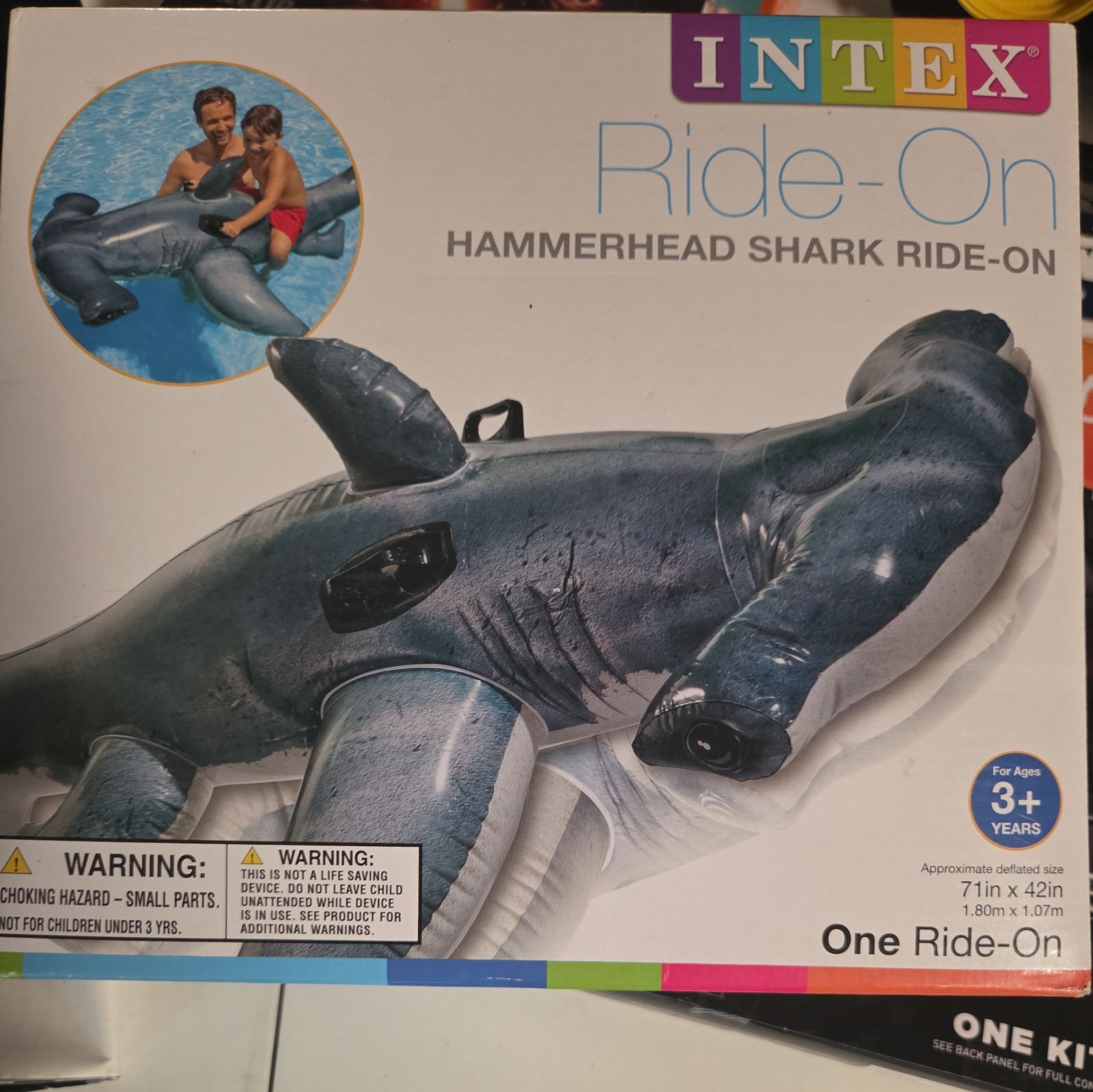 Rare 2015 Intex Large Ride on Hammerhead Shark Pool Inflatable NEW-NEVER-OPENED!