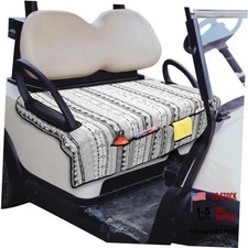Golf Cart Seat Covers with 4 Front Pockets  Nonskid Bottom - Grey Geometry
