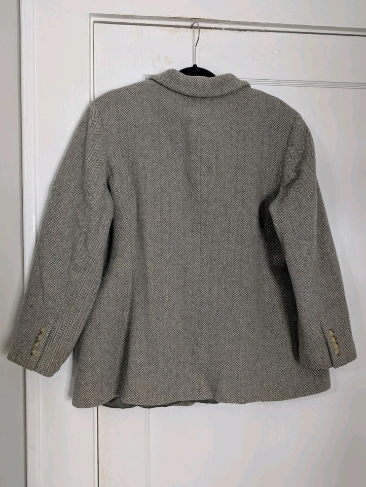 Lauren Ralph Lauren Women’s 18W 100% Wool Herringbone Blazer Jacket Taupe VTG - Image 4 of 4