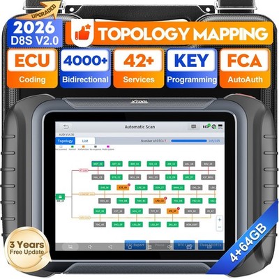 2026 XTOOL D8S 2.0 Profi Auto OBD2 Diagnosegerät ALLE SYSTEM Coding TPMS Deutsch