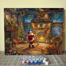Happy Christmas Paint by Number for Adults Canvas Christmas Celebration Party...