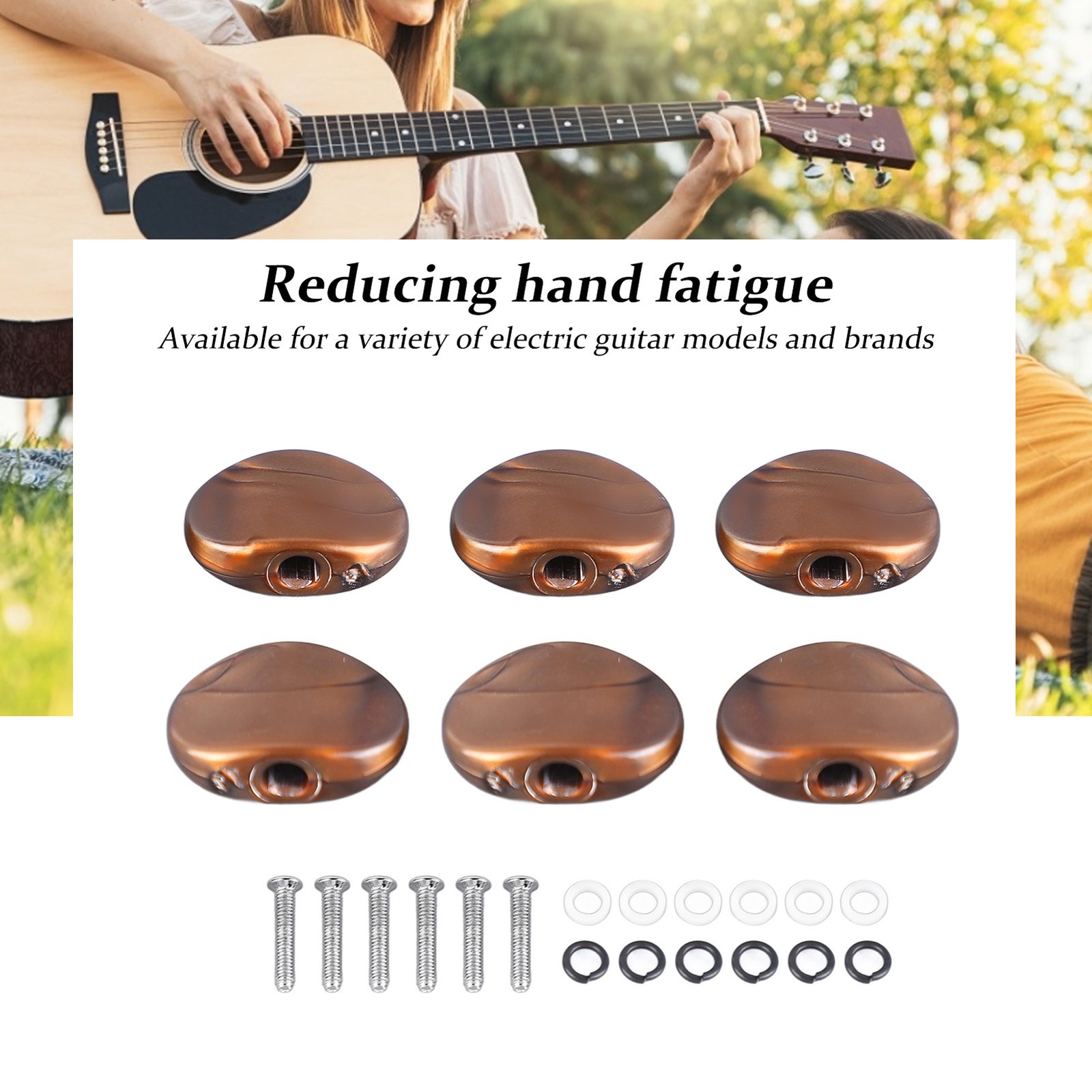 6 Boutons De Manche De Bouton De Corde De Guitare Folk Pour Améliorer Le Confort