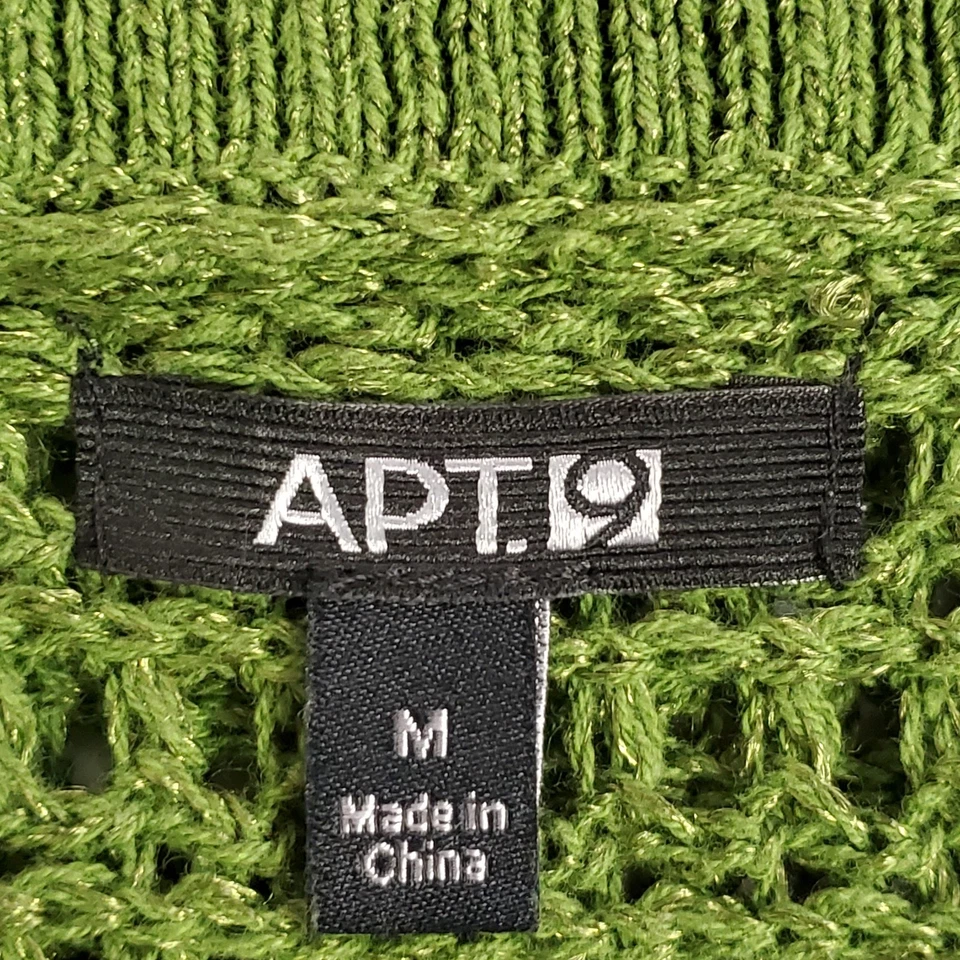 Apt 9 Mujeres Y2K Tejido Abierto Hada Grunge Recortado Encogerse de hombros Suéter Talla M Capas Verdes Foto 4 de 4