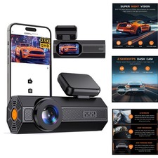 2.5K Dash Cam Front 1440P WiFi Car Camera Night Vision 24/7 Parking Monitor Mini