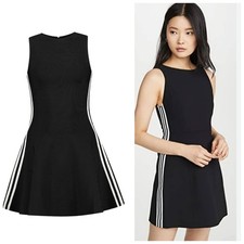 Alice + Olivia Lindsey Structured Dress In Black White Stripe Mini Dress 4