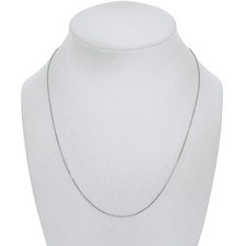 Box Chain Necklace Vintage Italian IBB Sterling Silver 925 18"