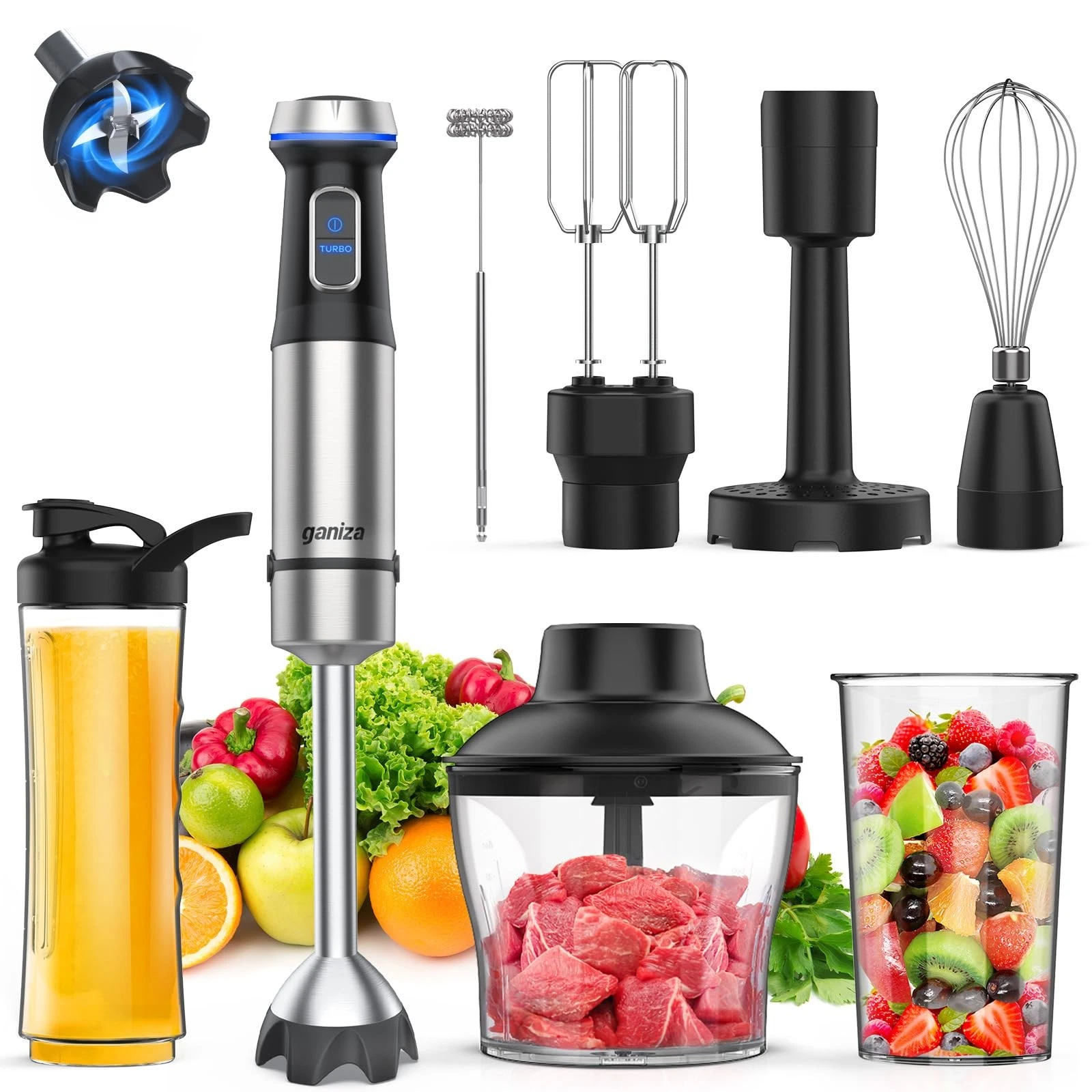 Immersion Blender Handheld Corded 8 in 1 Hand Blender Max 1000W 16 Speed Mode...
Opens in a new wind