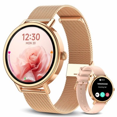 Smart Watch Women with Phone Function Fitness Watch for Android & iOS Apple Gold