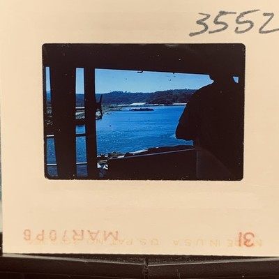 Vintage 1970 Kodachrome 35mm Slide Ocean Bay Boating View Landscape 3552