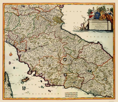 Historic Map - Tuscany Region Italy - De Wit 1688 - Vintage Wall Art