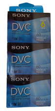 New SONY DVC Digital Video Cassette 6-Pack Premium DVM60PRR/6C 60-Minute Tape Se