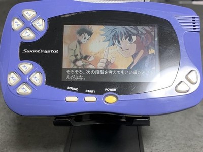 BANDAI WonderSwan Swan Crystal Blue Violet Console Tested Japan
