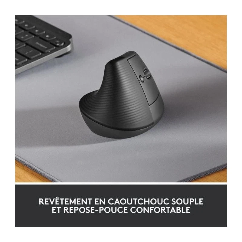 Souris Sans Fil Logitech Lift Ergonomique Verticale, Bluetooth ou récepteur USB  - Photo 2/4