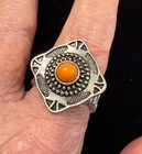 2 silver toned Western stretch rings with cabochons. FREE SHIPPING — photo 7