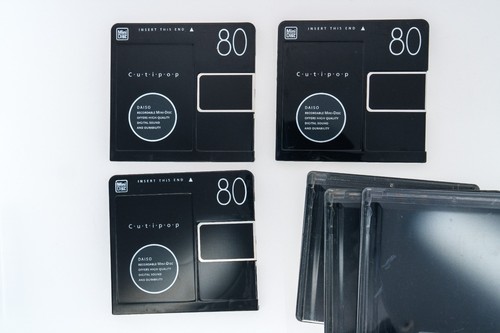 CUTIPOP BLACK Daiso 80min MiniDisc 3-Pack - Used media "HIGH QUALITY"