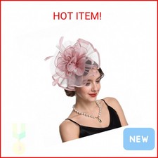 Haojing Women's Organza Church British Fascinator Bridal Tea Party Wedding Hat S