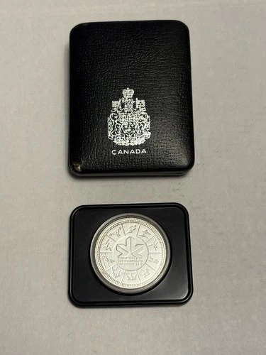 1978 Canadian Proof Silver Dollar $1 Coin Commonwealth Games Commemorative & Box