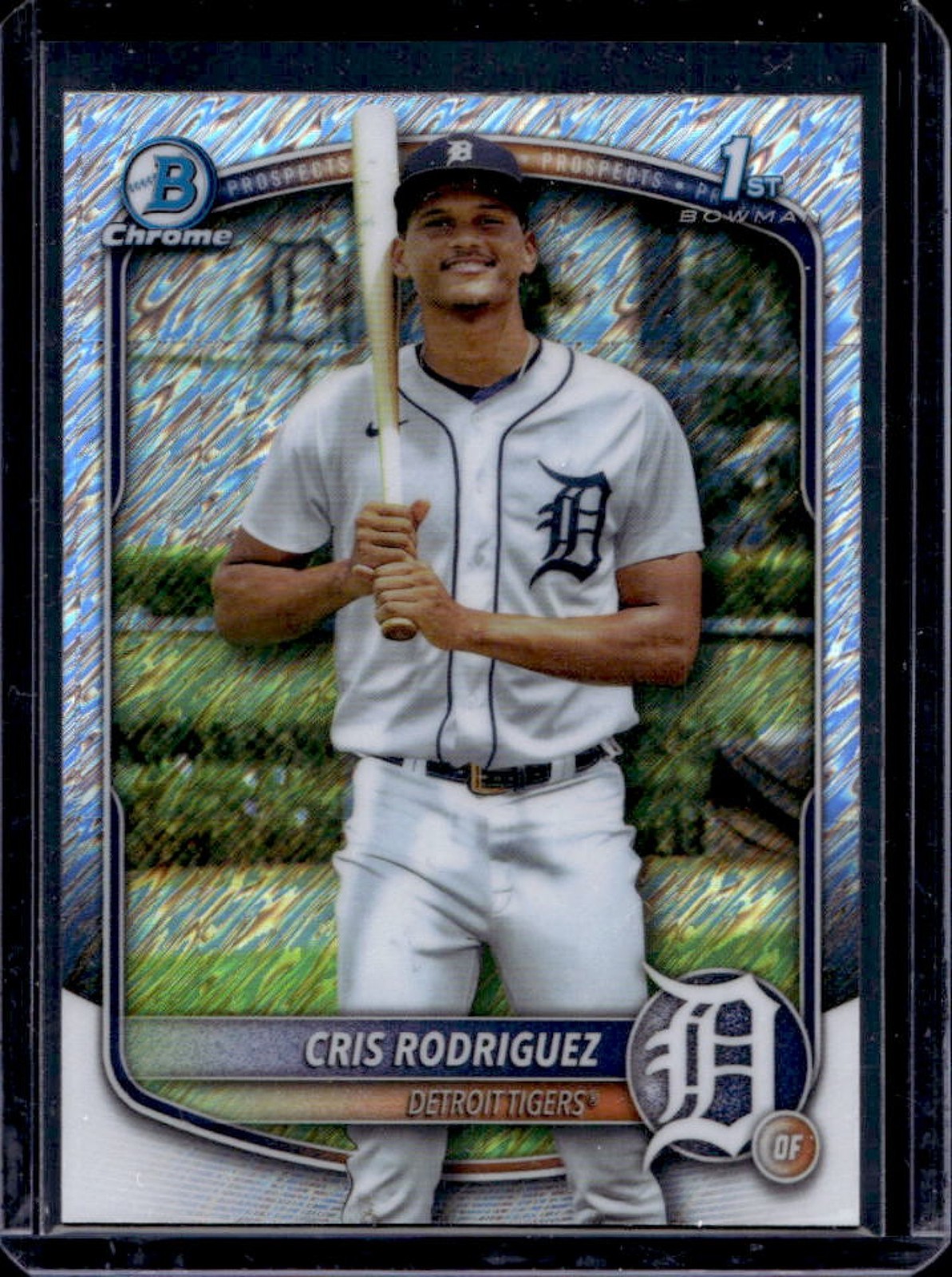 2025 Bowman Chrome Cris Rodriguez Shimmer Refractor 1st Prospect #BCP-250 Tigers