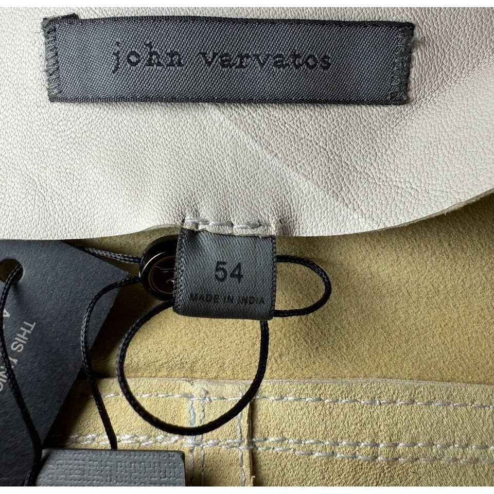 John Varvatos Colección Piel de Oveja Cuero Broche Frontal Gris Cielo Talla 54 Foto 2 de 4