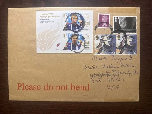 GREAT BRITAIN GB UK TRAVELED COVER 2012 YEAR PARALYMPIC DISABLED PEOPLE SPORTS