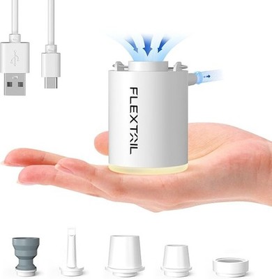 FLEXTAILGEAR Mini Pump, Elektrische Luftpumpe 4kPa mit Lampe für Camp Matratze