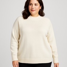 Carly Blake Ivory 100% Cotton Knit Sweater – Size 3X (Made in USA)