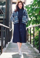 JW Anderson X Uniqlo Shirt Dress Womens Small Blue Button Up Cotton Long Sleeve