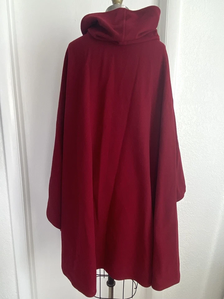 Винтажный Molina Jimmy Hourihan с капюшоном плащ пальто шерсти кашемир OS темно-бордовый Ирландии - Изображение 3 из 4
