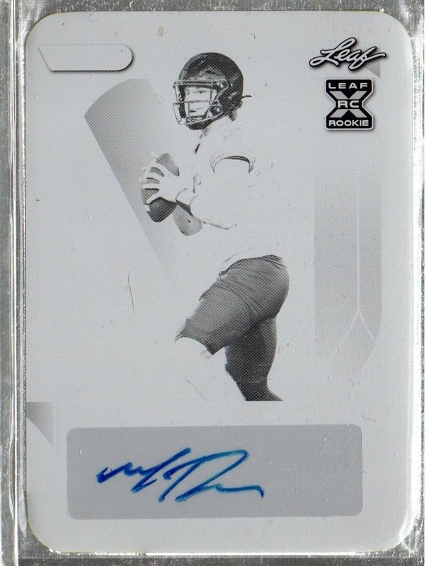 Max Duggan 2023 Leaf Vivid Football Black Plate 1/1 Auto XRC