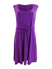 Lauren Ralph Lauren Women's Scoop neck Jersey Dress (6, Purple Verbena)