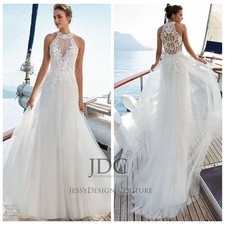 Gorgeous lace wedding dress wedding dress 32-60 N. Measurement halter neck sleeveless