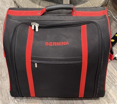 Bernina XL Sewing Quilting Embroidery Serger Machine Case Bag Black & Red